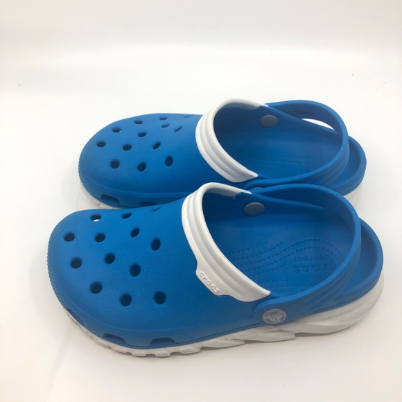 Crocs Dual Comfort unisex clogs bright blue/white, Adult size W6/M4 - Picture 3 of 5